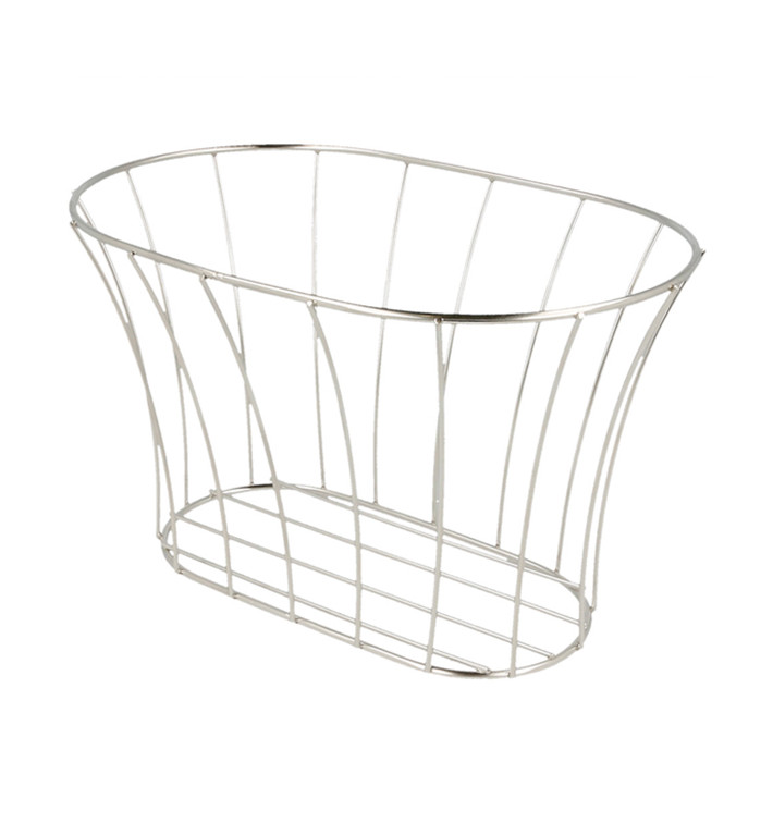 Basket Containers Steel Oval Shape Silver 21x12,7x12,7 (12 Units) Basket Containers Steel Oval Shape Silver 21x12,7x12,7 (12 Units)