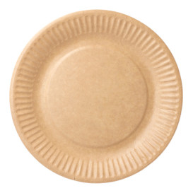 Paper Plate Biocoated Natural Relief 18 cm (400 Units)