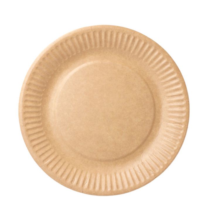 Paper Plate Biocoated Natural Relief 18 cm (400 Units)