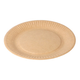 Paper Plate Biocoated Natural Relief 18 cm (400 Units)