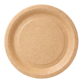 Paper Plate Biocoated Natural 18 cm (400 Units)