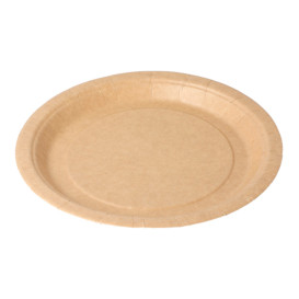 Paper Plate Biocoated Natural 18 cm (400 Units)