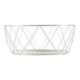 Basket Containers Steel Oval Shape Silver 25,5x12,7x10,2cm (1 Unit) 