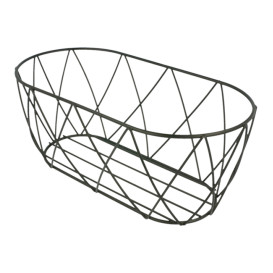 Basket Containers Steel Oval Shape Black 25,5x12,7x10,2cm (12 Units)