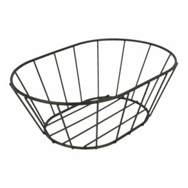 Basket Containers Steel Oval Shape Black 21,6x14x7,6cm (1 Unit) 