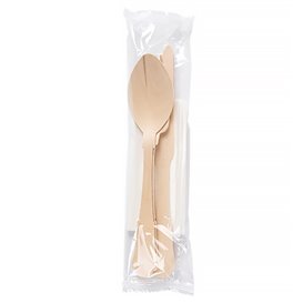 Wooden Cutlery Napkin Kit "Classic" 20cm (25 Units)