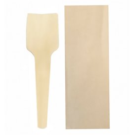 Wooden Ice Cream Spoon Wrapped 9,5cm (50 Units) 