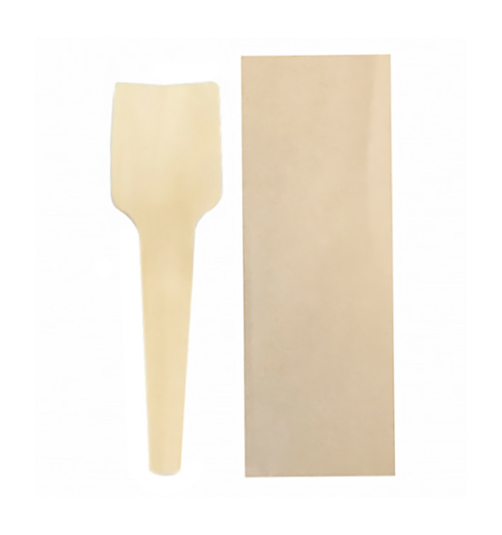 Wooden Ice Cream Spoon Wrapped 9,5cm (50 Units) Wooden Ice Cream Spoon Wrapped 9,5cm (50 Units)