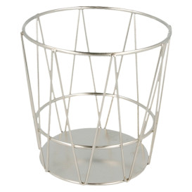 Basket Containers Steel Round Shape Silver Ø11,5x11,5cm (1 Unit) 