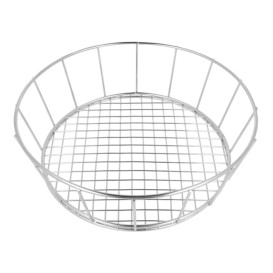 Basket Containers Steel Round Shape Silver Ø24,1x7cm (1 Unit) 