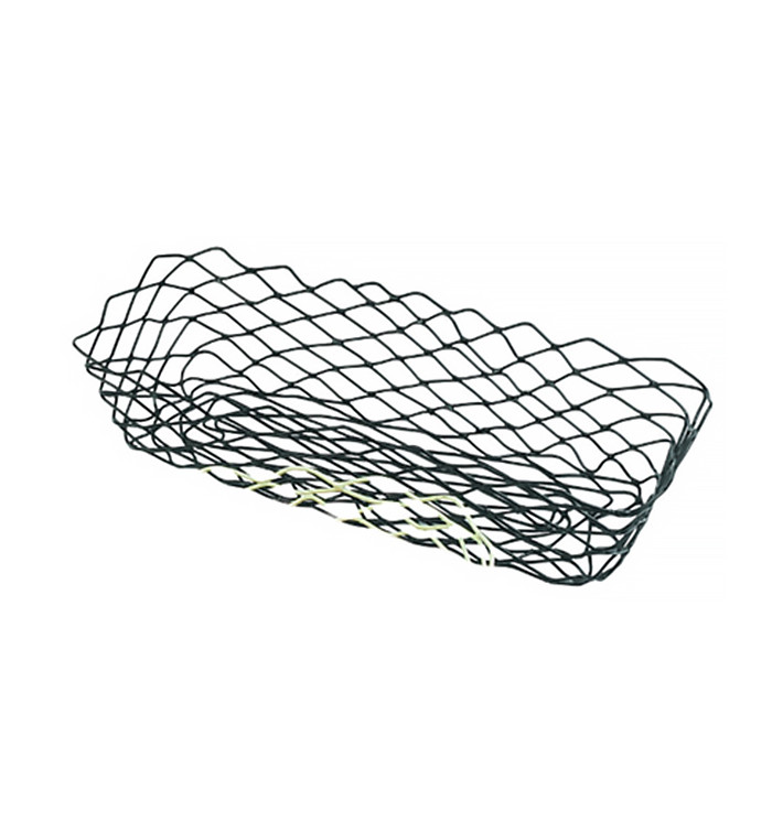 Basket Food Containers Steel Rectangular Shape Black 27,5x14,2x8,5cm (1 Unit) Basket Food Containers Steel Rectangular Shape Black 27,5x14,2x8,5cm (1 Unit)