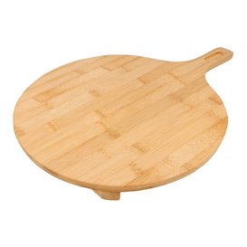 Bamboo Serving Platter with Handle Round shape Ø35x2,5cm (1 Unit) 