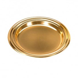 Plastic Tasting Mini Plate PS Dessert Round shape Gold 8 cm 