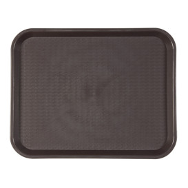 Plastic Tray Fast Food Chocolate 30,4x41,4cm (24 Units)