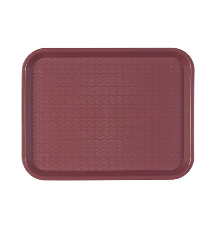 Plastic Tray Fast Food Burgundy 30,4x41,4cm (24 Units)