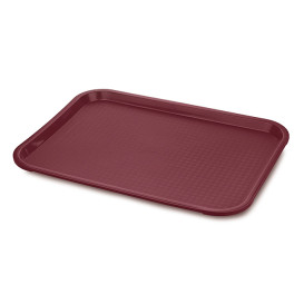 Plastic Tray Fast Food Burgundy 30,4x41,4cm (24 Units)