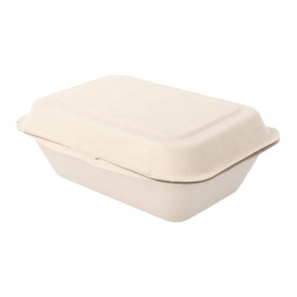 Sugarcane Hinged Container "Menu Box" 13,6x18,2x6,4cm (50 Units) 