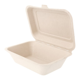 Sugarcane Hinged Container "Menu Box" 13,6x18,2x6,4cm (1000 Units)