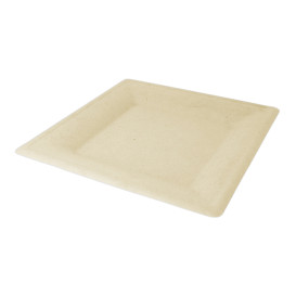 Sugarcane Plate Square shape Natural 26,2x26,2 cm (50 Units) 