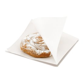 Paper Food Bag Grease-Proof Opened White L Shape 12x12,2cm (6000 Units)