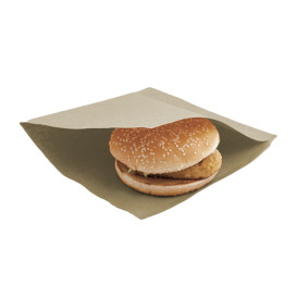 Paper Food Bag Grease-Proof Opened L Shape 18x18,2cm Natural (100 Units)