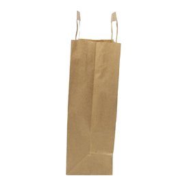 Flat Handle Kraft Paper Bags 80g/m² 22+10x28cm (50 Units)