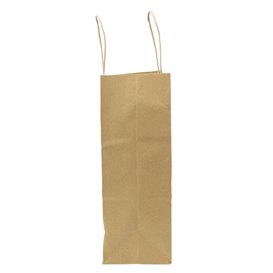 Flat Handle Kraft Paper Bags 80g/m² 22+10x28cm (50 Units)