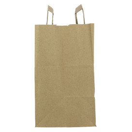 Flat Handle Kraft Paper Bags 80g/m² 28+17x29cm (50 Units)