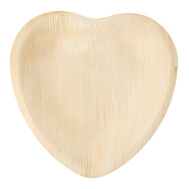 Palm Leaf Plate "Heart" Shape 16,5x16,5x2,5cm (25 Units) 