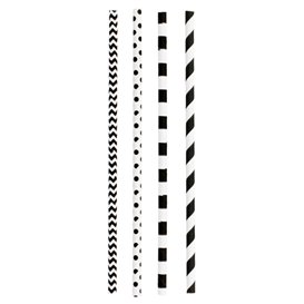 Paper Straw Straight Black Pack Ø0,6cm (200 Units) 20cm (200 Units) 