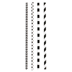Paper Straw Straight Black Pack Ø0,6cm (200 Units) 20cm (200 Units) 