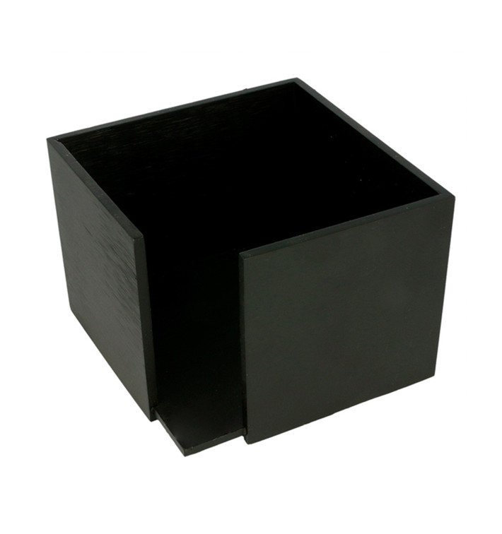 Bamboo Napkin Holder Black 13,5x13,5x10cm (12 Units) Bamboo Napkin Holder Black 13,5x13,5x10cm (12 Units)