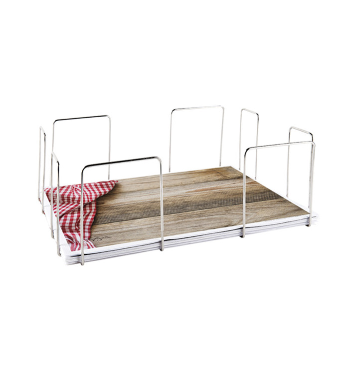 Wire Placemat Holder Silver 33,5x45,5x15cm (6 Units) Wire Placemat Holder Silver 33,5x45,5x15cm (6 Units)