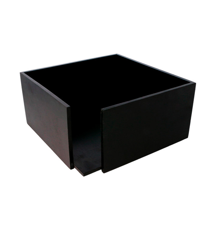 Black Bamboo Napkin Holder 21x21x10cm (1 Unit) 