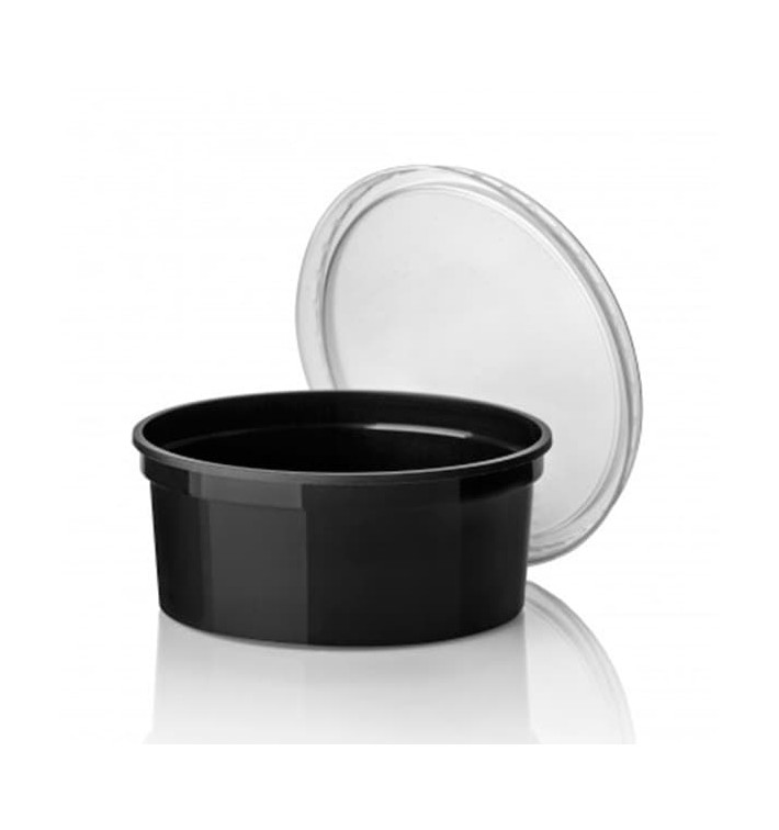 Black PP Plastic Deli Container 350ml Ø11,5cm (500 Units)