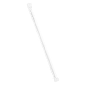 Paper Straw Straight White Wrapped With a White Sleeve Ø0,6cm 21cm (250 Units)