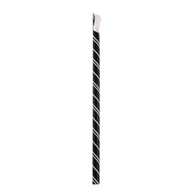 Paper Straw Straight Spoon Black Wrapped White Sleeve Ø0,8cm 21cm (1000 Units)