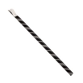 Paper Straw Straight Spoon Black Wrapped White Sleeve Ø0,8cm 21cm (1000 Units)