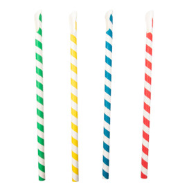 Paper Straw Straight Spoon Assorted Ø0,8cm 21cm (5000 Units)