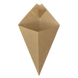 Paper Dipping Cone Kraft 22cm 100g (200 Units)