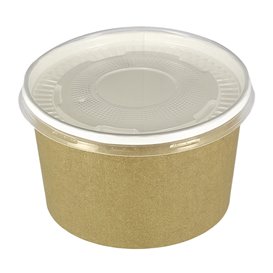 Paper Soup Bowl with Lid Kraft PP 16 Oz/473ml (25 Units) 
