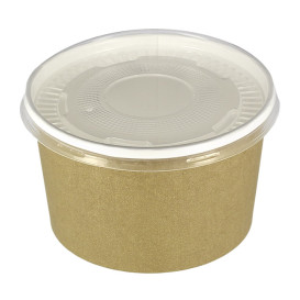 Paper Soup Bowl with Lid Kraft PP 16 Oz/473ml (25 Units) 