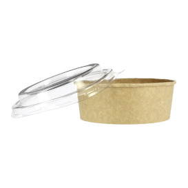 Paper Container Kraft-Kraft + RPET Lid 19 Oz/550 ml (300 Units)