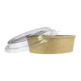 Paper Container Kraft-Kraft + RPET Lid 33Oz/1000 ml (100 Units)