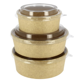 Paper Container Kraft-Kraft + RPET Lid 38 Oz/1120 ml (100 Units) Paper Container Kraft-Kraft + RPET Lid 38 Oz/1120 ml (100 Units)