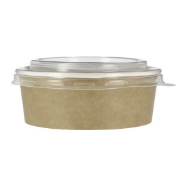Paper Soup Bowl with Lid Kraft PP 19 Oz/550ml (50 Units) 