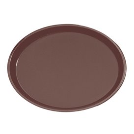 Plastic Tray Oval Non-Slip Brown 67,0x55,5cm (6 Units)