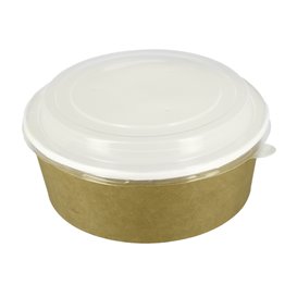 Paper Soup Bowl with Lid Kraft PP 38 Oz/1120ml (25 Units)