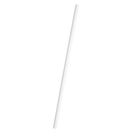 Paper Straw Straight White Ø6mm 20cm (250 Units) 