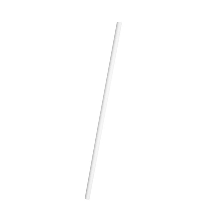Paper Straw Straight White Ø6mm 20cm (250 Units) Paper Straw Straight White Ø6mm 20cm (250 Units)